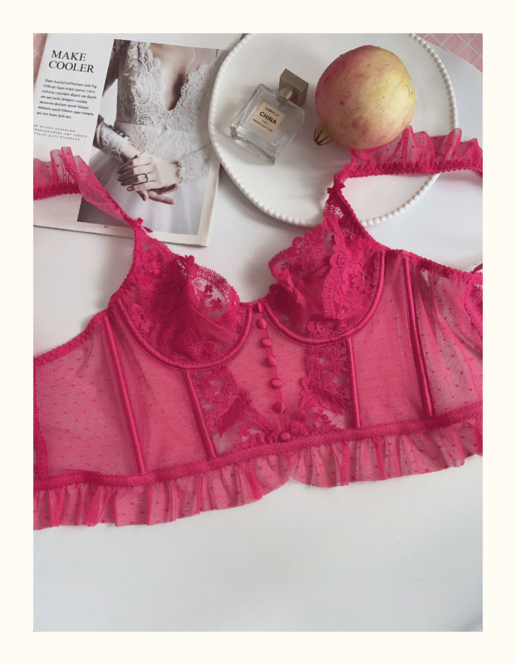 The Backbone Bustier in Red shown from another angle