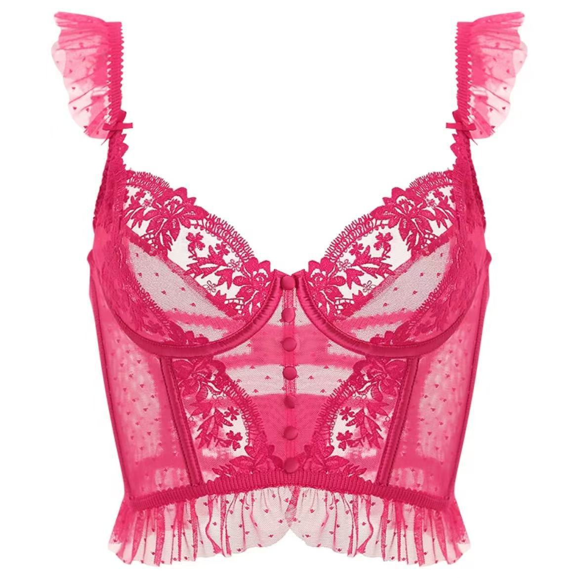 Another product image of the Darette Backbone Bustier in Red