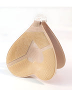 Darette High Tide Covers in Nude - angled view showing the heart-shaped textured underside