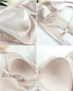 Darette Just Because Silk-Lace Set - collage of lace trim, strap hardware, and satin fabric details