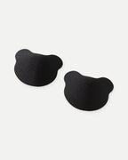 Darette Off the Record Covers in Noir - bear-shaped silicone covers laid flat, pair view