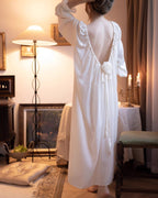 Back view of the Darette Rose to the Occasion Gown showing the rose applique at the low back