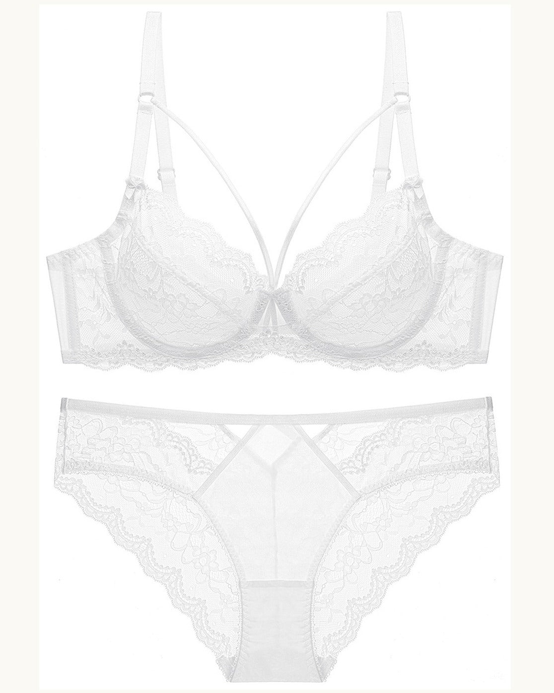 Darette Small Dare Sheer Set and panty in Ivory shown as a cut-out product pairing