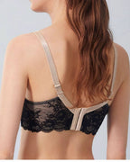 Darette The Confidante Lace Set in Noir - back view showing the hook-and-eye closure and straps