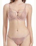 Darette The Undone Lace Set in Mocha - full-length front view against a white backdrop