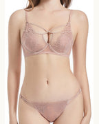 Darette The Undone Lace Set in Mocha - full-length front view against a white backdrop